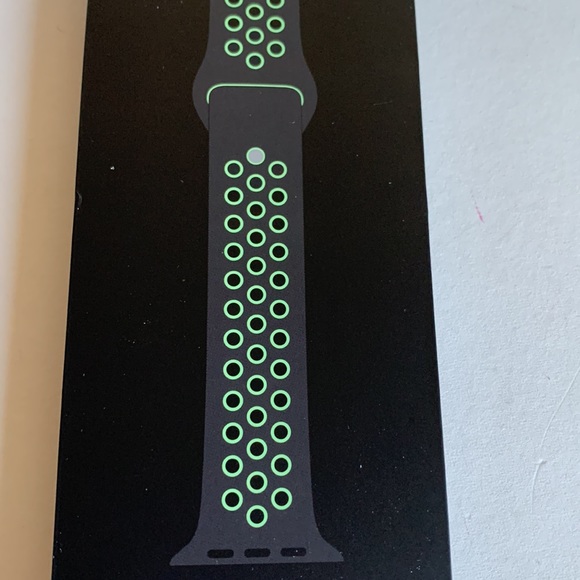 Nike Sport Band for Apple Watch™ 44mm - Black/Lime Blast - Picture 5 of 8